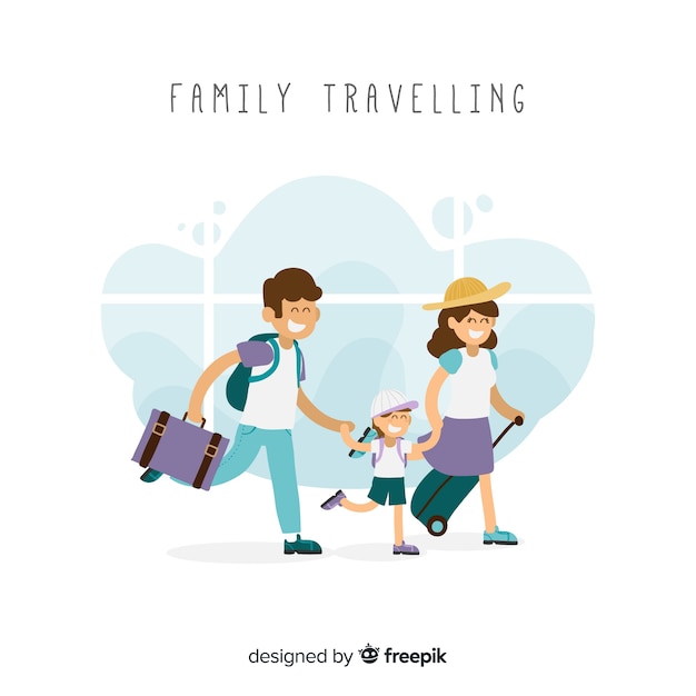 Vector gratuito familia viajando