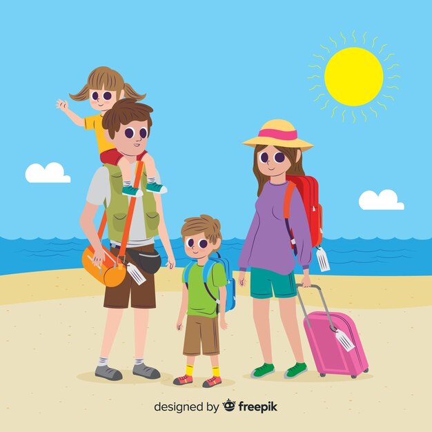 Familia yendo de viaje