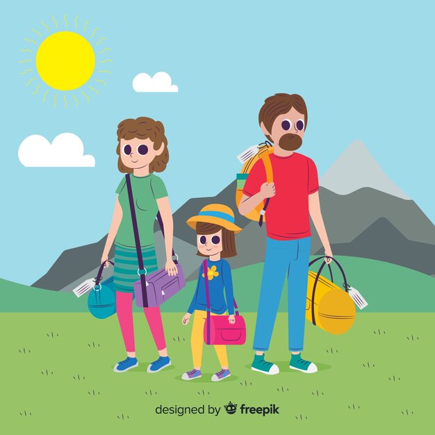 Familia yendo de viaje