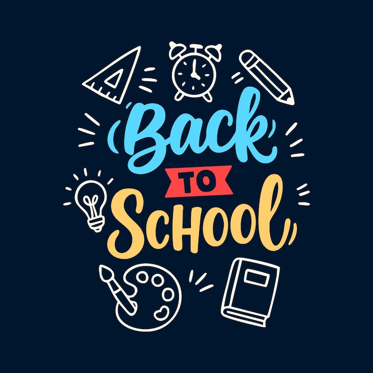 Vector gratuito fancy back to school poster with doodle around
