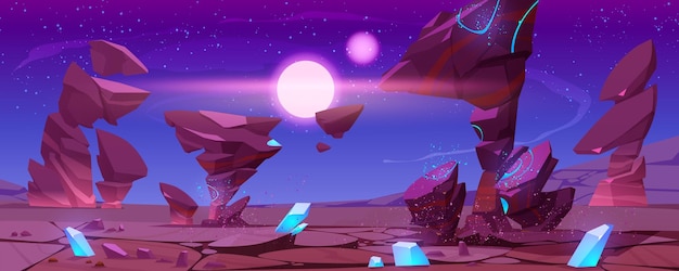 Fantasía alienígena planeta paisaje espacio juego vector