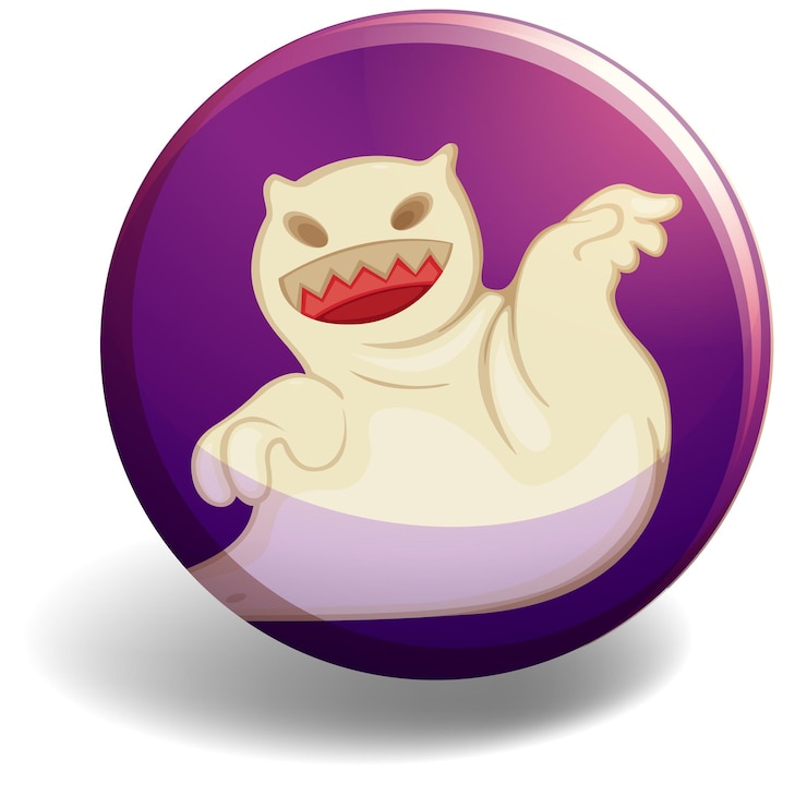 Vector gratuito fantasma en insignia morada