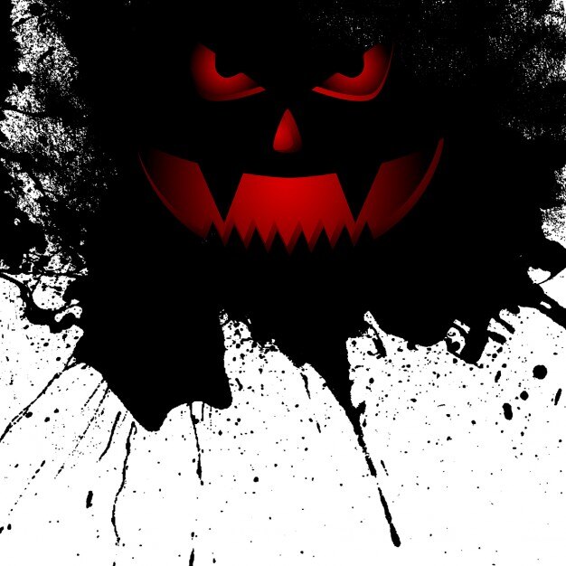 Fantasmagórica calabaza negra y roja para halloween
