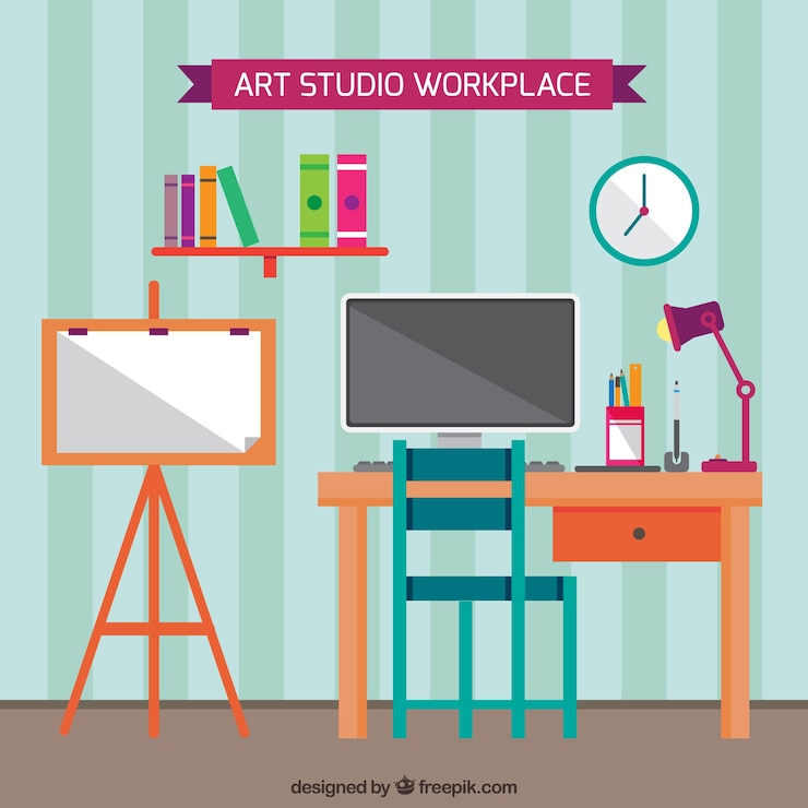 Vector gratuito fantástico estudio de arte
