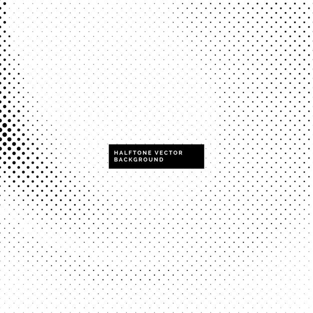 Fantástico fondo blanco y negro con puntos de semitono