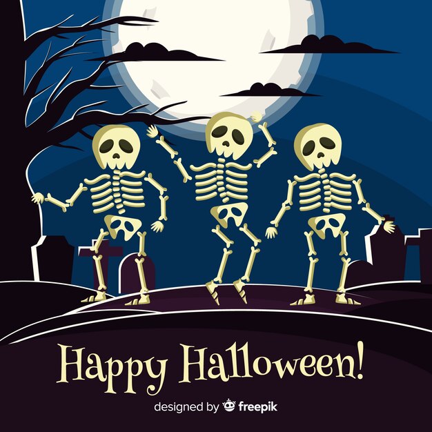 Fantástico fondo de halloween con diseño plano