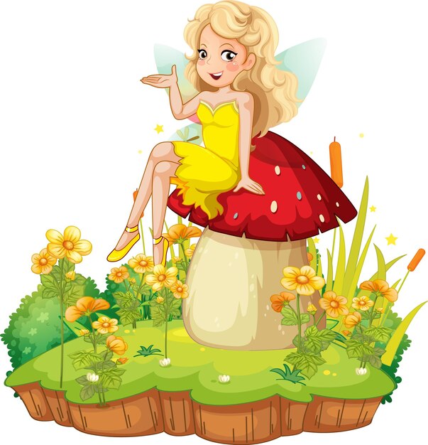 Fantástico personaje de dibujos animados de niña hada