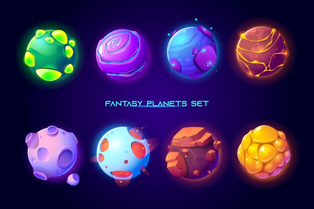 Fantásticos planetas espaciales para el juego de la galaxia