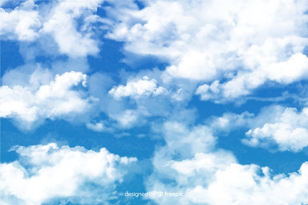 Fascinante fondo de nubes de acuarela