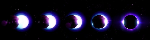 Las fases de la luna cubren gradualmente el disco solar