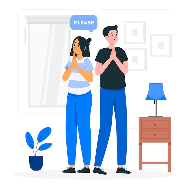 Por favor ilustración del concepto