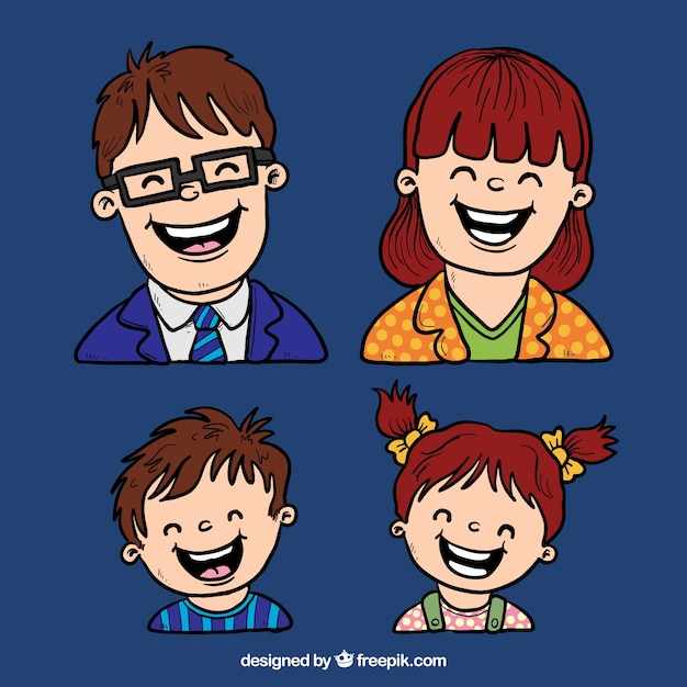 Felices padres e hijos
