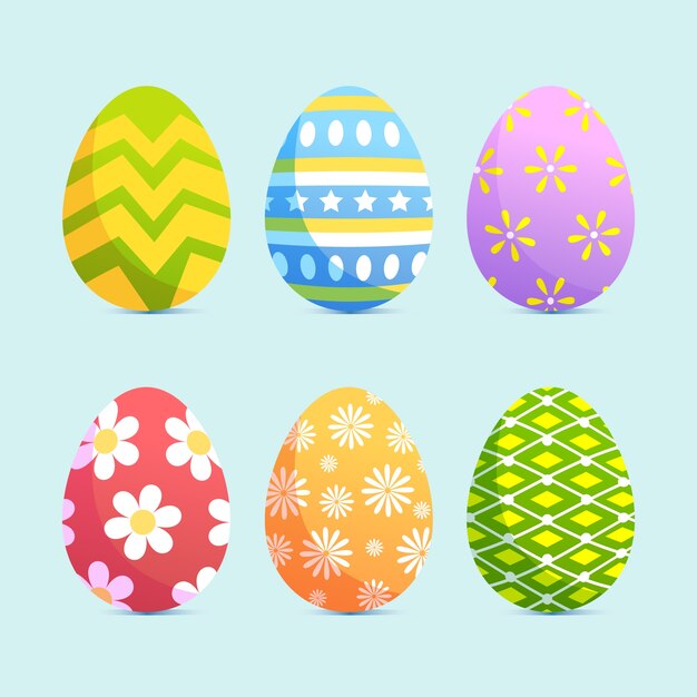 Felices Pascuas con lindo diseño plano de huevos