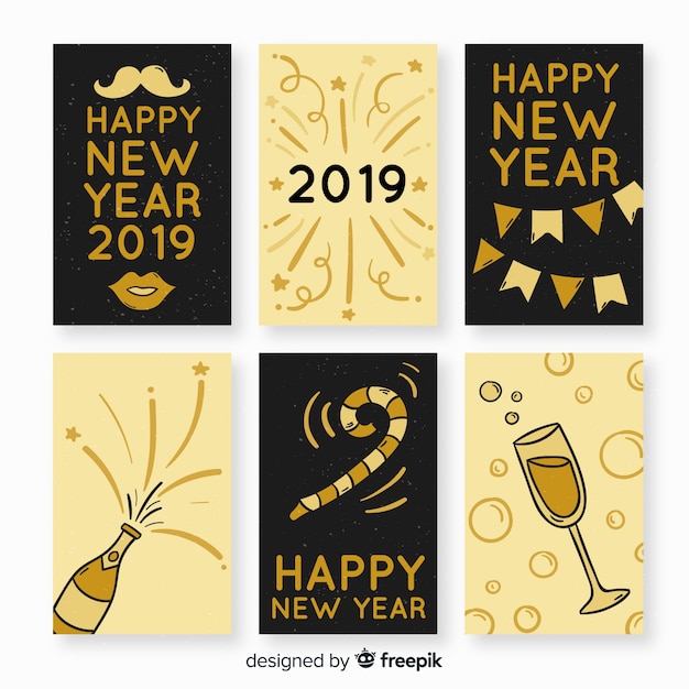 Vector gratuito felicitación de año nuevo 2019