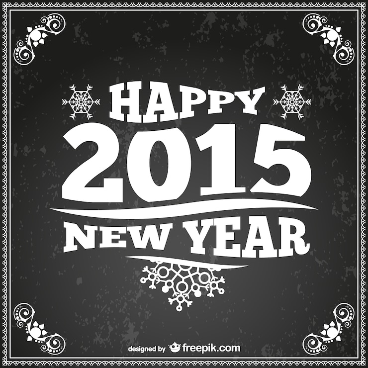 Vector gratuito felicitación de año nuevo de estilo retro