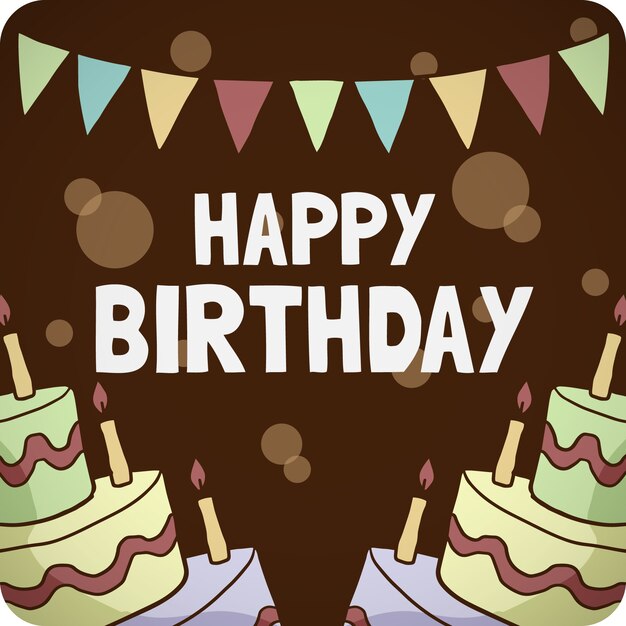 Felicitación de cumpleaños en un fondo de madera