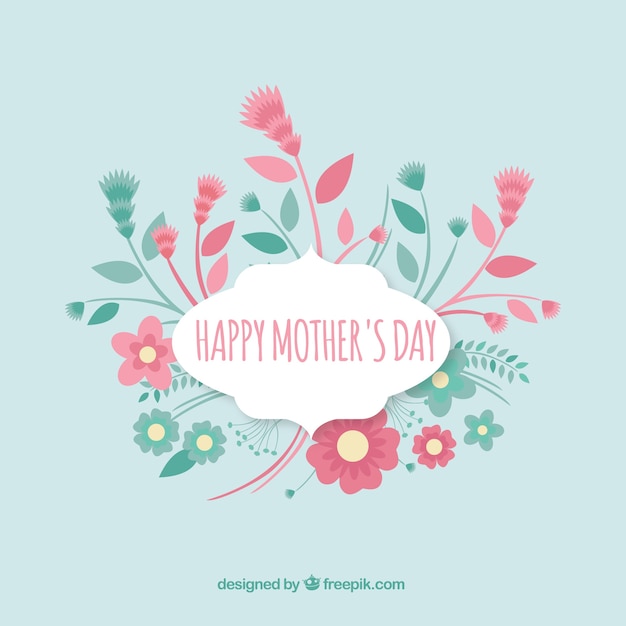 Vector gratuito felicitación del día de la madre con flores