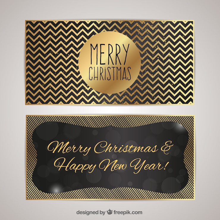 Vector gratuito felicitación dorada de navidad con mensaje navideño