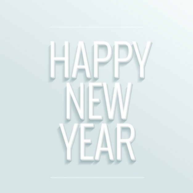 Felicitación de feliz año nuevo en color blanco