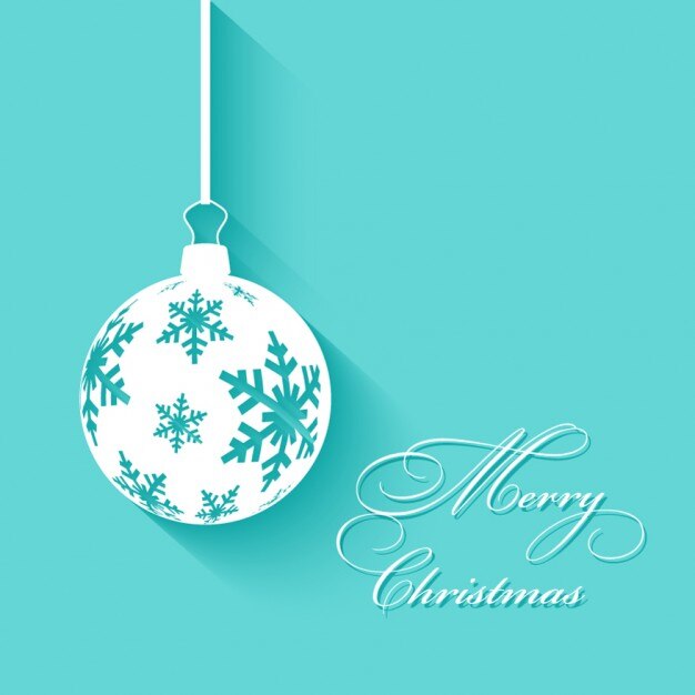 Felicitación de navidad con bola blanca