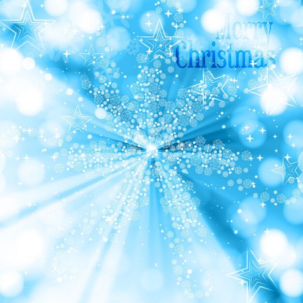 Felicitación de Navidad brillante en color azul