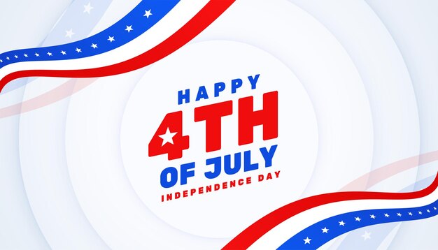 Feliz 4 de julio día de la independencia en un diseño único de estilo de onda