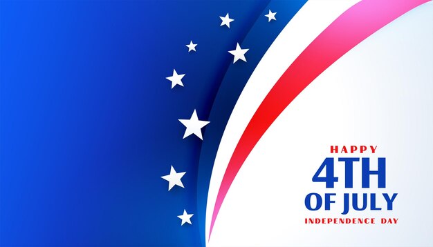 Feliz 4 de julio día de la independencia elegante bandera americana