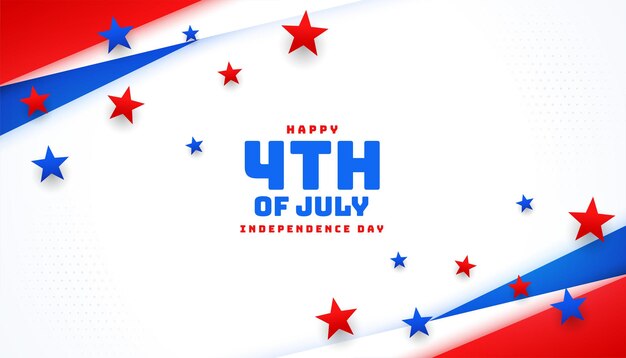 Feliz 4 de julio día de la independencia en el fondo de diseño de estrellas