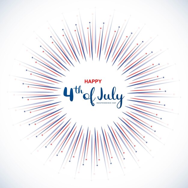 Feliz 4 de julio Día de la Independencia en el fondo de fuegos artificiales