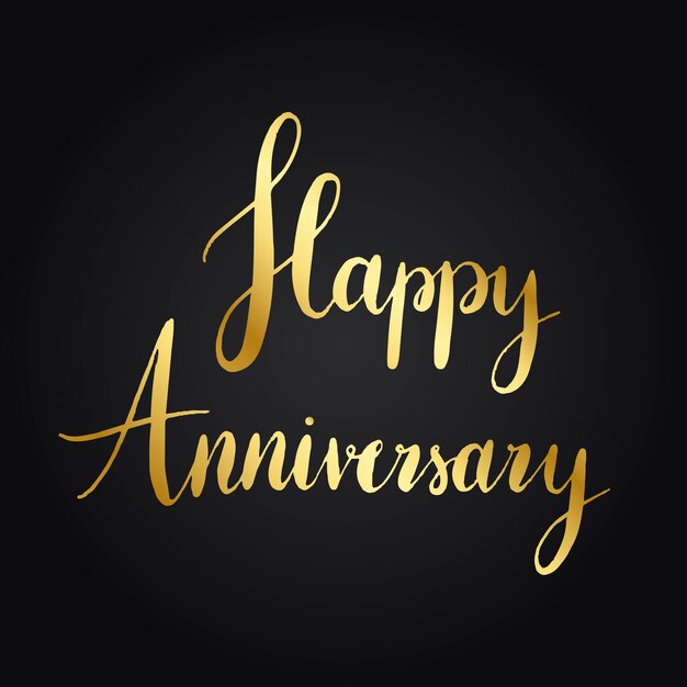 Feliz aniversario tipografía estilo vector