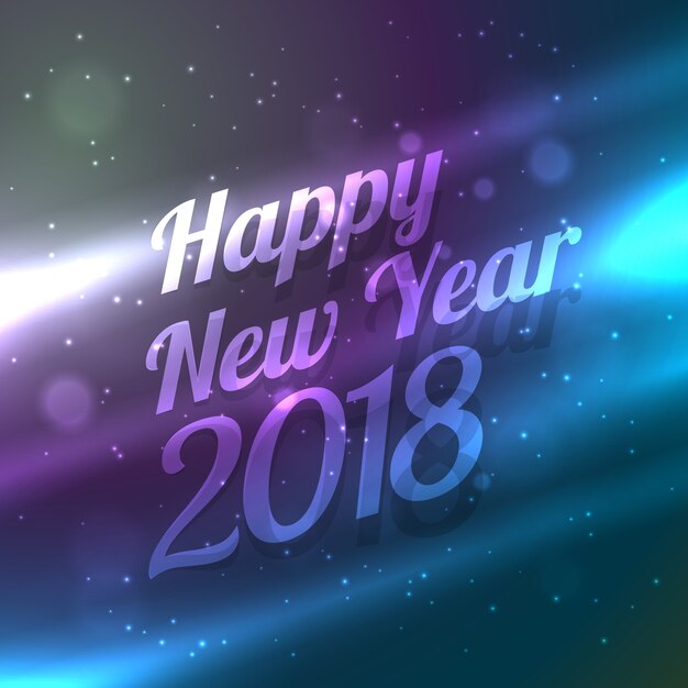 Feliz año nuevo 2018 backgorund con efecto de luz colorida