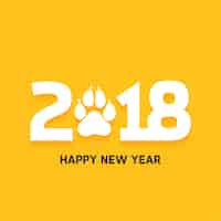 Vector gratuito feliz año nuevo 2018 diseño de texto