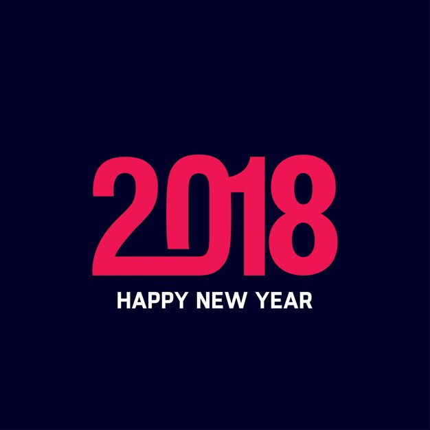 Feliz año nuevo 2018 diseño de texto