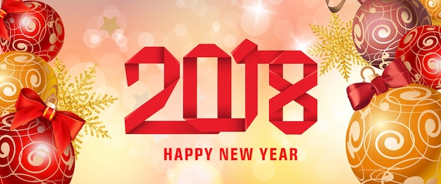 Feliz año nuevo 2018 letras de papel