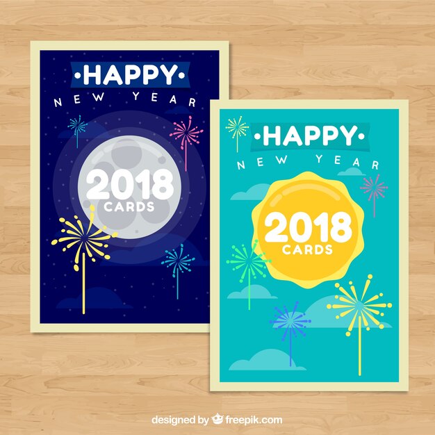 Feliz año nuevo 2018 tarjetas