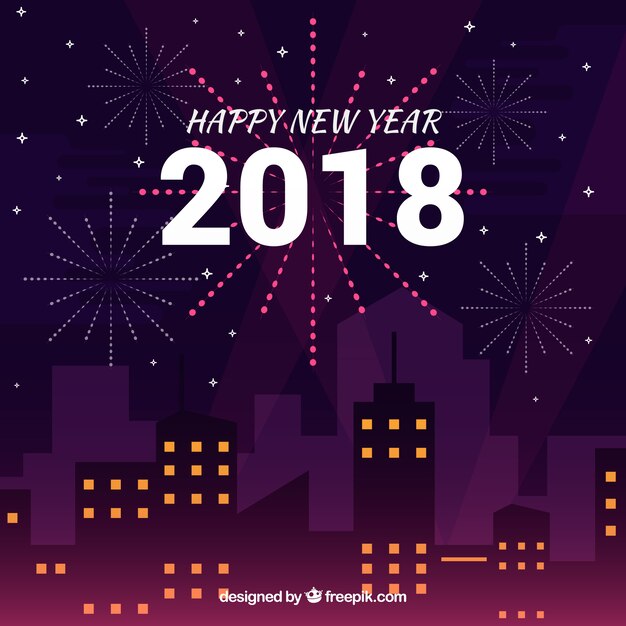 Vector gratuito feliz año nuevo 2018