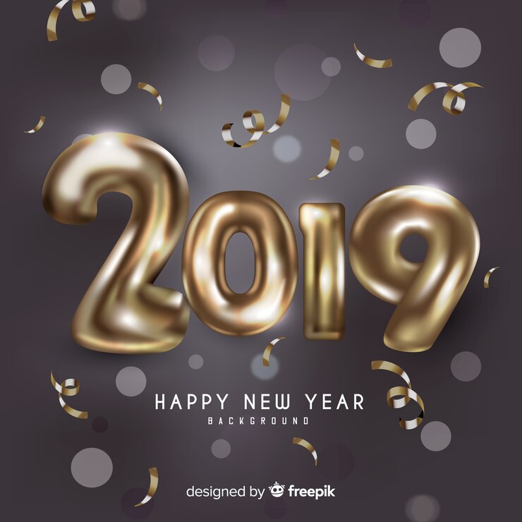 Vector gratuito feliz año nuevo 2019 fondo