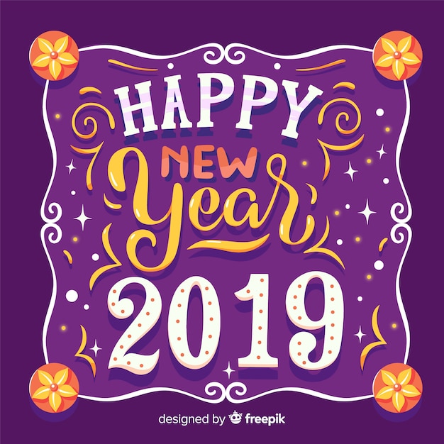 Vector gratuito feliz año nuevo 2019 fondo