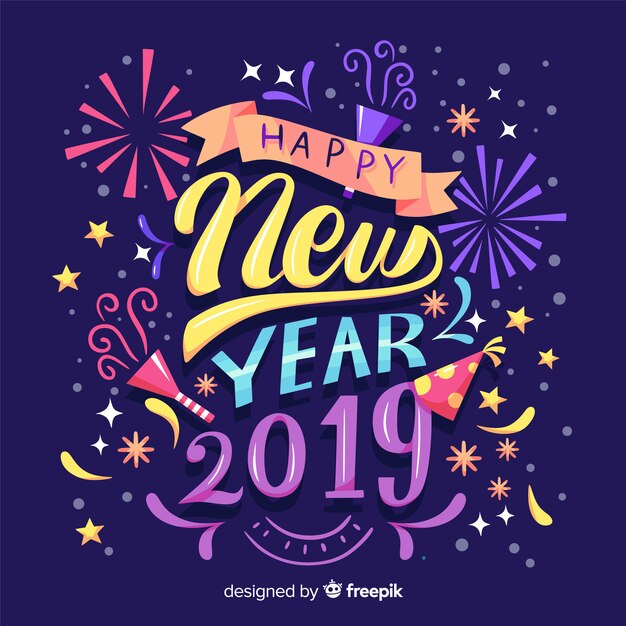 Feliz año nuevo 2019 fondo