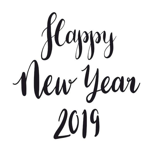 Feliz año nuevo 2019 tipografía estilo vector