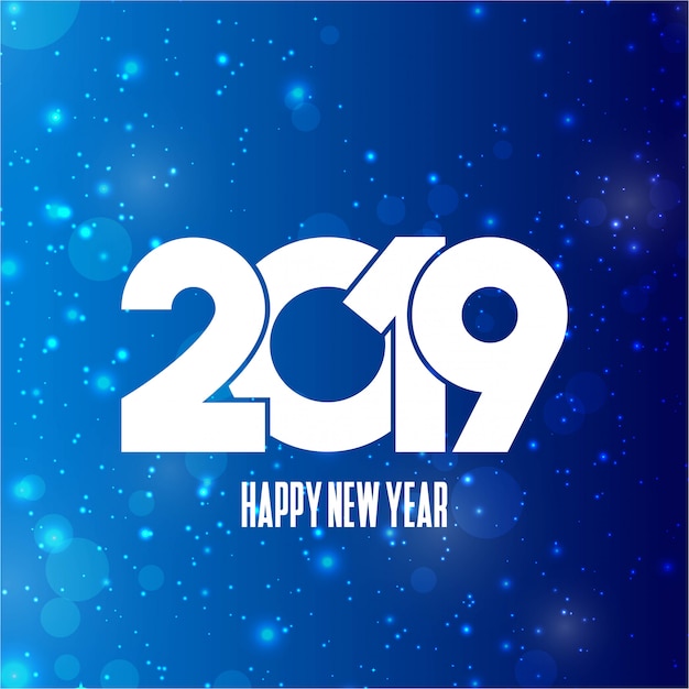 Feliz año nuevo 2019 tipografía con vector diseño creativo
