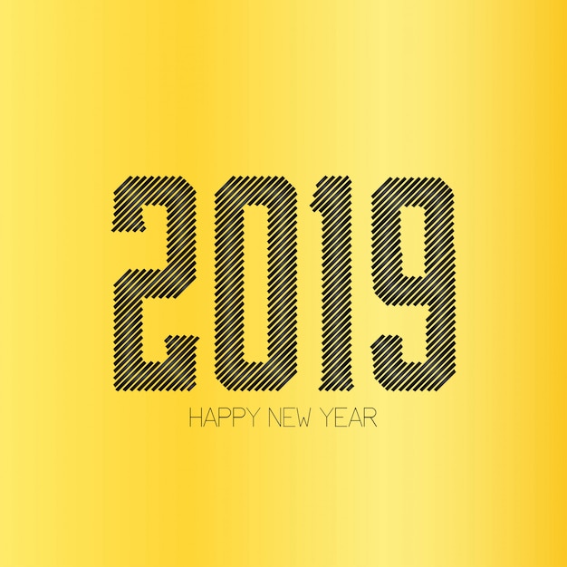 Feliz año nuevo 2019 tipografía con vector diseño creativo