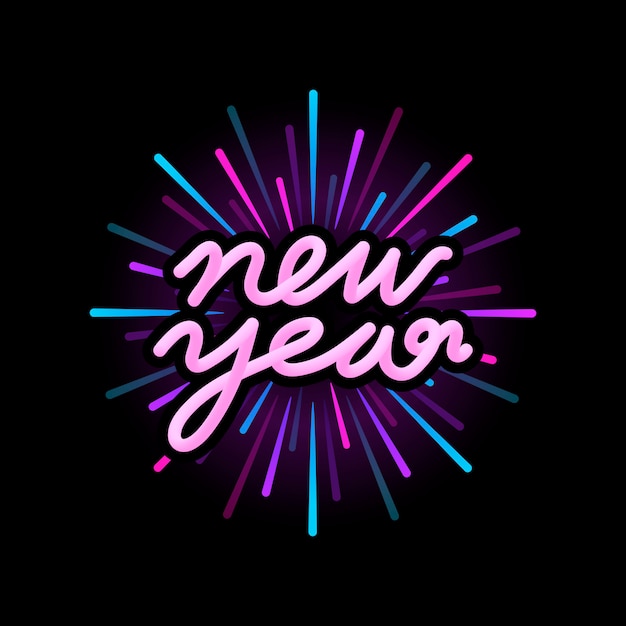 Feliz año nuevo 2019 vector insignia