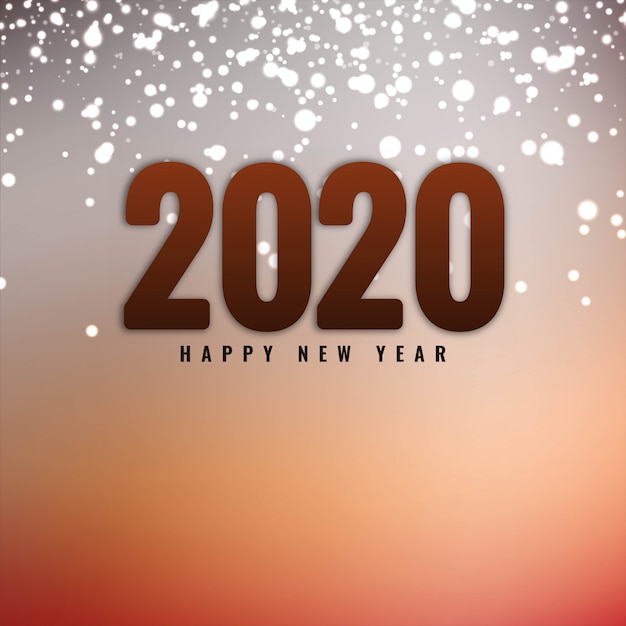 Vector gratuito feliz año nuevo 2020 con brillos