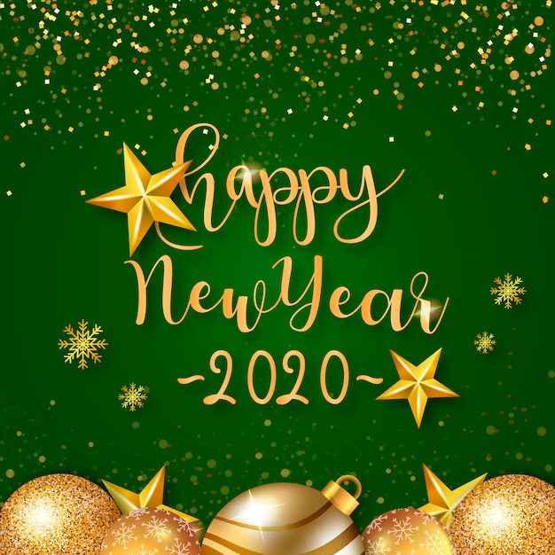 Feliz año nuevo 2020 concepto con letras