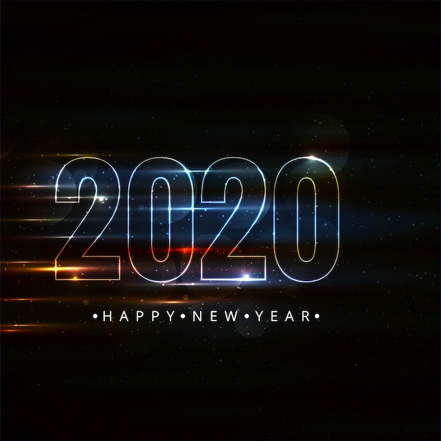 Vector gratuito feliz año nuevo 2020 tarjeta de celebración