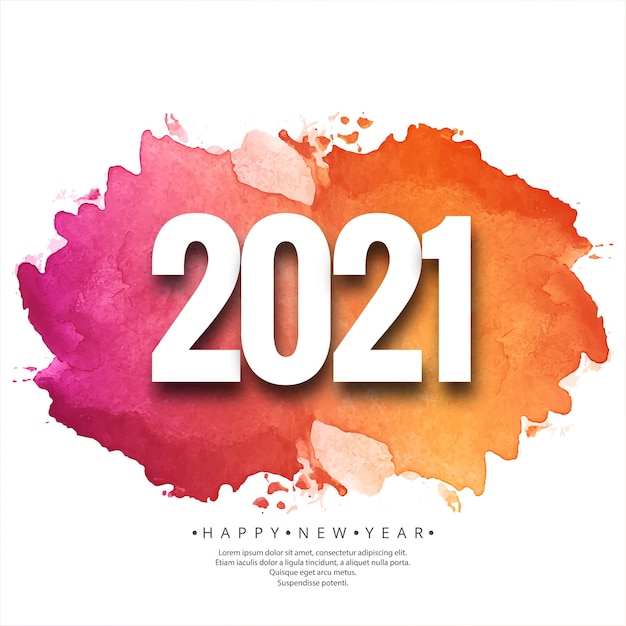 Feliz año nuevo 2021 hermosa tarjeta de celebración
