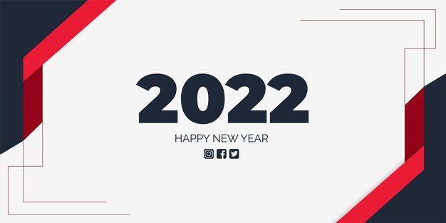 feliz año nuevo 2022 banner con fondo moderno