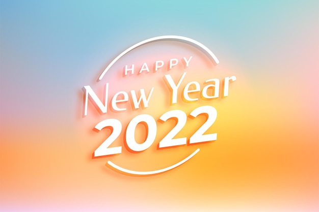 Feliz año nuevo 2022 desea tarjeta en elegante estilo colorido