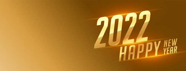 Feliz año nuevo 2022 diseño de banner de texto dorado